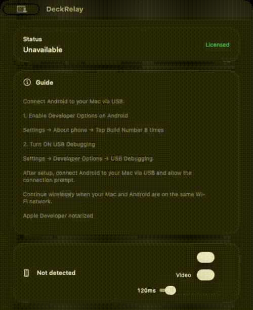 DeckRelay app demo